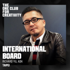 ADKグレーターチャイナのRegional CCO Richard Yu がThe One Club of Creativity (TOCC)の理事に任命