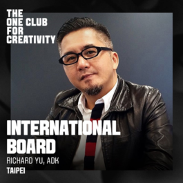 ADKグレーターチャイナのRegional CCO Richard Yu がThe One Club of Creativity (TOCC)の理事に任命